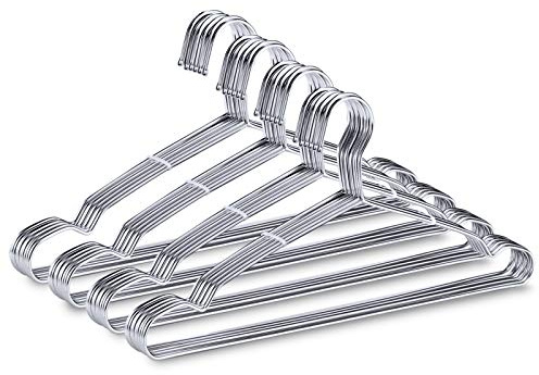 FSUTEG Stainless Steel Hangers, 40 Pack, 16.5 Inch, 15 lb Capacity