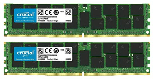 Crucial Bundle with 64GB (2 x 32GB) DDR4 PC4-21300 2666MHz RDIMM (2 x CT32G4RFD4266), Dual Ranked Registered ECC Memory