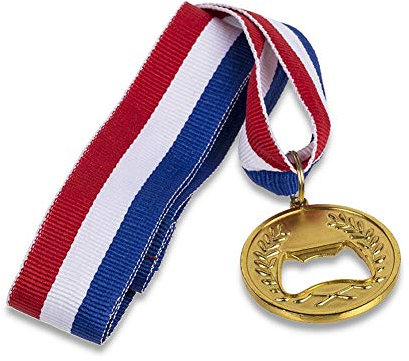 ootb Décapsuleur en Forme de médaille d'or - Trophée, récompense Tricolore, pièce, ouvre-Bouteille drôle et Original