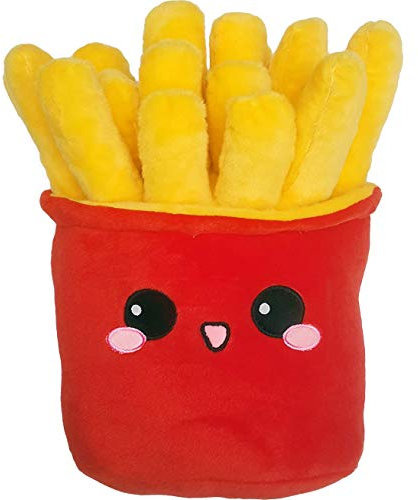 moodrush® XL Pommes Plüsch Kissen | 3D Pommes Tüte mit Reißverschluss | Fast Food Kuscheltier/Plüschtier Frites Fritten | waschbar | Ohne Ketchup Mayo Majo/Pizza | ca. 40x30 cm