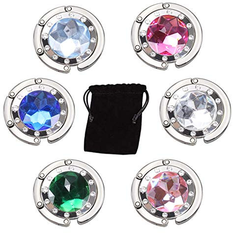 ManLee 6pcs Handtaschenhalter Tisch Taschenhalter Schmucksteine für Tisch Tasche Aufhänger Taschen Haken Handtasche für Muttertag Frauen Mädchen Handtasche Geldbörse Hook Schmuck Halsketten