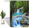 HEYOMART Shower Curtain Heavy Duty Polyester Fabric Waterproof Shower Curtain Liner, 3D Digital Painting Pattern for Shower Stall, Bathroom Curtains with 12 PCS Hooks (180x200cm, Landscape)