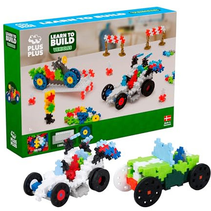 Plus-Plus Animals 9607011 Creative Building Blocks, Vehicle Set, PlusPlus Go, Ingenious Construction Toy, 500 Pieces, S