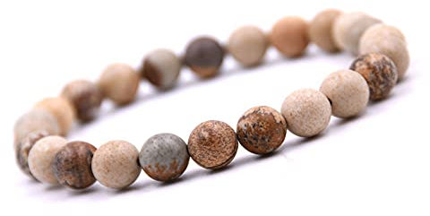 Unique Chakra Buddha Jaspis Perlen Armband 8mm Energiearmband Damen Heilsteine dehnbar 16cm bis 19cm Juweliers Qualität