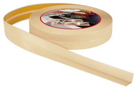 ProfiPVC Weichsockelleiste 18x18mm 10 Meter für Küche und Badezimmer, selbstklebende Abschlussleiste aus PVC, flexible Knickleiste - Fugendichtungsband, cremefarbe