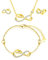 INFINIONLY Ensemble de bijoux, collier bracelet et boucles d'oreilles en argent 925, collier bracelet boucle d'oreille femme fille, pendentif de symbole infini et dauphin mignon, zircon incrusté