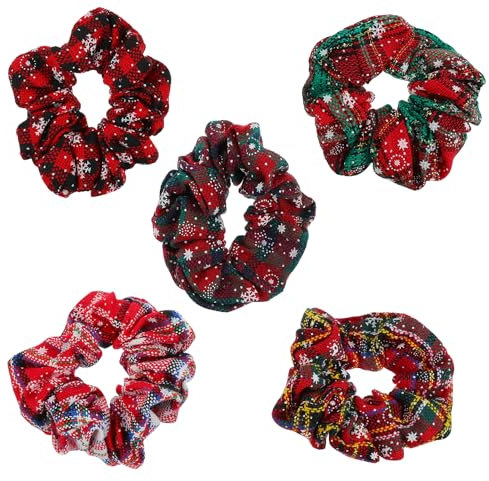 Weihnachten Haar Scrunchies 5 Stücke Elastische Haargummi Pferdeschwanz Halter Xmas Bobbles Haarbänder für Weihnachtsfeier Festival