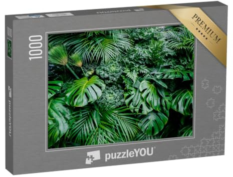 puzzleYOU: Puzzle 1000 Teile „Tropische grüne Blätter: Farn, Palme und Monstera“ – aus der Puzzle-Kollektion Dschungel