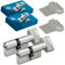 BASI | 2er SET V55 Profil-Knaufzylinder K35/30 mm | Gleichschließend | Zylinderschloss mit 5 Wendeschlüssel | Bohrmuldenschlüssel | Pickingschutz & Anbohrschutz | Türzylinder Schließzylinder