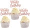 SYKYCTCY 36 Pack Happy Birthday Cupcake Toppers Glitter Celebrating Cupcake Picks Baby Shower Kids Anniversary Party Cake Decorations Supplies Rose Gold