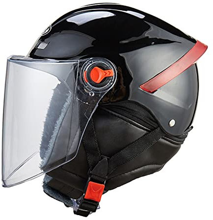 Casques Vintage à Face Ouverte avec Visiere, Casque Jet Demi-Casques Retro ECE Homologué Casque Cap de Moto Vintage pour 4 Seasons Adult Cruiser Chopper Scooter(56-62cm) (Color : T2)