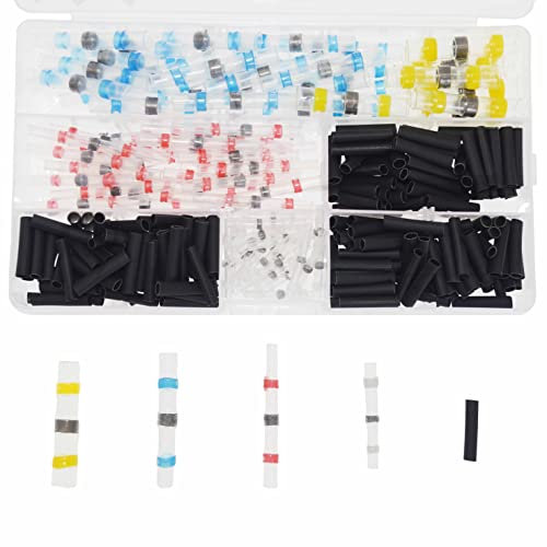Surriba Wasserdicht Kabelverbinder Schrumpfschlauch Set 300pcs Lötverbinder, Stoßverbinder mit Schrumpfschlauch Wärmeschrumpf-stoßverbindern 3:1 kfz