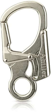 Ahiller Dual Lock Carabiner Clip, Zinc Alloy Keychain for Outdoor | Anti-Misopening Safety Design, EDC Gadget, Clip Keys/Dog Leashes/Backpacks, Electroplated Rust-Proof, Max 220lbs Load