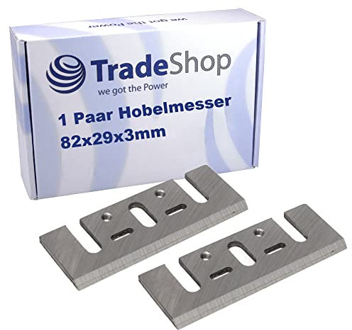 Trade-Shop Profi Hobelmesser Wendemesser Ersatzmesser HSS 82x29x3mm (2 Stück) kompatibel mit Makita Elektrohobel ersetzt 793004-6 / nachschärfbar