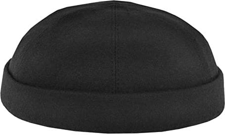 HANSEHELD Docker Cap Schwarz Wolle Kurz Flach Docker-Mütze 57 | Seemannsmütze | Dockermütze | Winter| Docker Hut | Made in Germany
