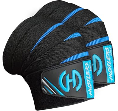 Hustlers Only Knee Support for Men & Women – Weight Lifting Knee Wraps for Squats, Gym Equipment, Kneecap Compression Wrap Best For Powerlifting & WeightLifting or Any Workout & Outdoor Activities