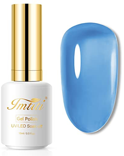 Imtiti Jelly UV Nagellack - 15 ML Blaue Gelee Gel Polish - Soak Off LED Transparent DIY Starter Kit - Maniküre Salon Gellack Für Mädchen