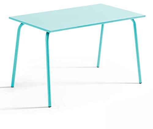 Oviala Palavas – Gartentisch aus Stahl, 120 x 70 cm, Türkis