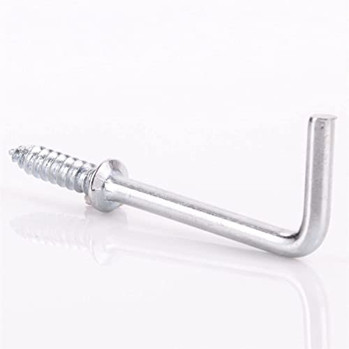 Small 25mm Zinc Dresser Hooks Screw in Dresser Hooks Cup Hook L Shape Hanging Hanger Cup Hangers L Screw Hooks for Hanging Party Celebration Light Strings Pack of 10.
