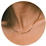 FUNEIA Gold Kette Choker Halskette für Damen Vergoldet Choker Kette Schlangenkette Gold Perlen Platten Choker Halskette Zarte Mode Schmuck Geschenk für Frauen Mädchen