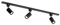 Qub Focus III 1-Phasen Led Schienensystem - 100cm - 3x GU10 Spots - 1x 1m Schienen - I-Form - Deckenstrahler Schwarz - Erweiterbar & flexibel - LED-kompatibel - Modernes Design Spot lampe