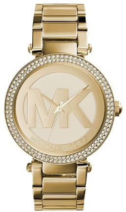 Michael Kors Montre pour Femme Parker, Mouvement à Trois Aiguilles & Montre pour Femme Darci, Mouvement à Trois Aiguilles, Boîtier en Acier Inoxydable Doré de 39 mm