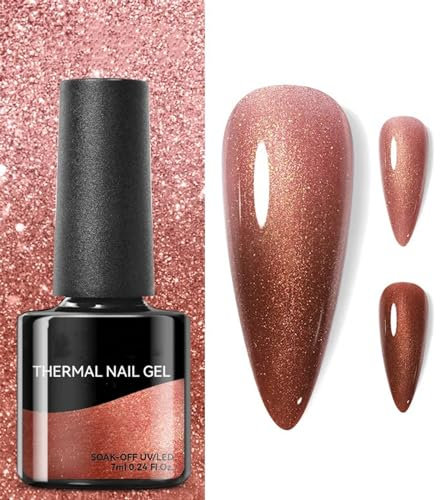 Autumn Colours UV Brown Gel Nail Polish - Thermal Mood Changing, Temperature Change, UV LED Soak Off Nail Art Manicure Pedicure (012)