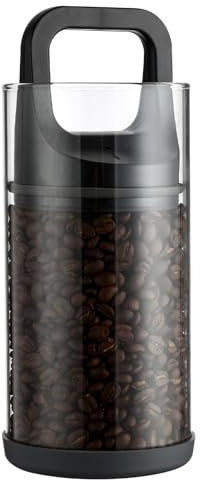 Nizirioo Envase para Café: Contenedor de Café al Vacío de Vidrio, Recipiente de Vidrio de Borosilicato para Café, Té y Nueces (10 x 20 cm, 1450 ml)