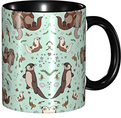 Sea Otters Green Mug Ceramic Mugs Home Office Cup