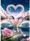 DPHERO 5D Diamond Painting Weißer Schwan Diamant Painting Bilder Herz Blumen Diamond Kunst Erwachsene Liebe Diamond Painting DIY Diamant Bilder Kinder Cross Stickerei Malerei Kits Wand Dekor 30x40cm
