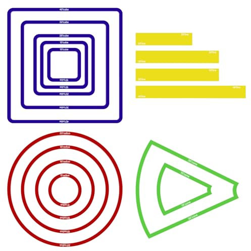 Sintuff 15-teiliges Zauber-AOE-Schaden-Vorlagen-Set aus durchscheinendem Acryl, Wirkungsbereich, Zaubervorlagen-Set enthält 5 Würfel, 4 Kreise, 2 Kegel, 4 Linienvorlagen für Geschenke, Tisch-RPG,