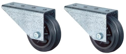 2 Stück Stützrollen Rad 80 mm Räder Torrolle Rollen Stützrad Torlaufrolle verzinkt GU