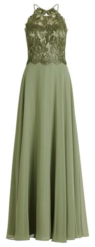 Vera Mont Damen Abendkleid rückenfrei 34, Autumn Green