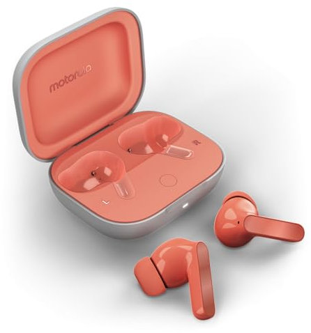 Motorola Moto Buds, cuffie senza fili, suono immersivo con Dolby Atmos, riduzione del rumore, autonomia 42 ore, 3 pickup, pesca [Versione francese]