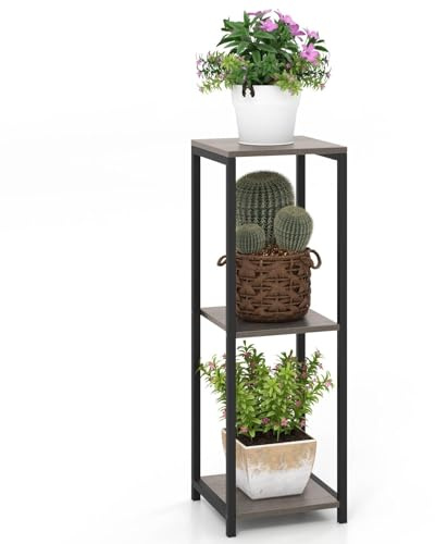 SPOTRAVEL Freestanding Plant Stand 3 Tier Plant Display Shelf (30x30x91 cm)