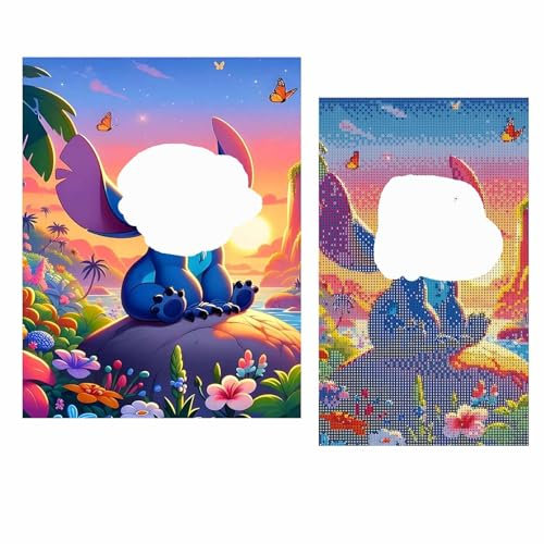 5D Diamond Painting,30x30 CM,Cute Cartoon Anime Diamantmalerei für Kinder Erwachsene,Karikatur Schmetterling Diamant Painting Set,DIY ästhetisch Blumen Diamond Painting für Home Wand Decor,Rahmenlos
