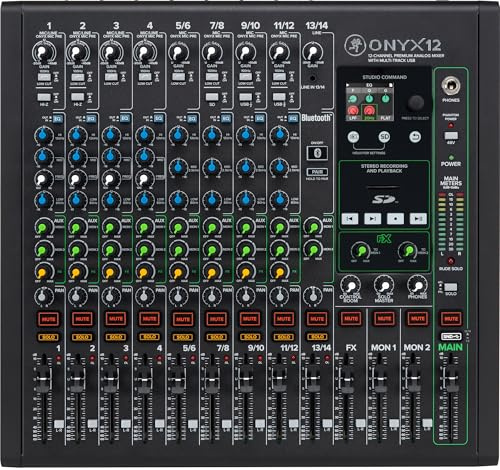 Mackie Onyx12 12-Channel Premium Analog Mixer with Multi-Track USB
