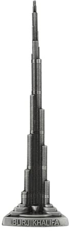 CHEOTIME Burj Khalifa Figur, 22cm Zoll Gebäudearchitekturmodell für Deko | Burj Khalifa Tower Ornament, Legierungsmodell, Metallornament Büro, Schreibtisch Deko, für Kunsthandwerk Dekor