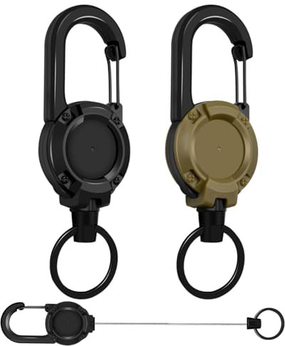 LOZTBUE 2 pièces Porte-clés à enrouleur, Porte-clés robuste à enrouleur, Lanière de cou à enrouleur, Convient pour pochette de carte d'identité, porte-carte