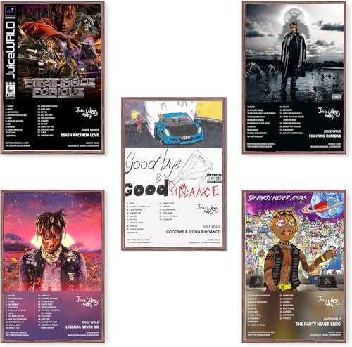 Juice Wrld Albumcover-Poster, limitierte Auflage, ungerahmt, 20 x 30 cm, Leinwandposter, Schlafzimmer, Dekoration, Landschaft, Büro, Raumdekoration, Geschenk