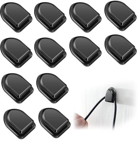 12 Stück Mini Auto Haken, klebehaken klein Auto, Multifunktionale Fahrzeug-Klebehaken, Haken Autohaken für Armaturenbrett, Maske, Schlüssel USB-Kabel, Kopfhörer-Kabelhalter, Schwarz