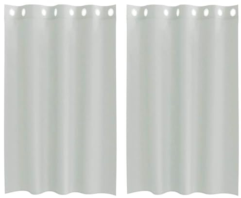 vidaXL Voile-Vorhänge mit Ösen, 2 Stück, Hellgrau, 140 x 175 cm, Netzvorhang, transparenter Vorhang, Voile für Fenster, Fensterbehandlung