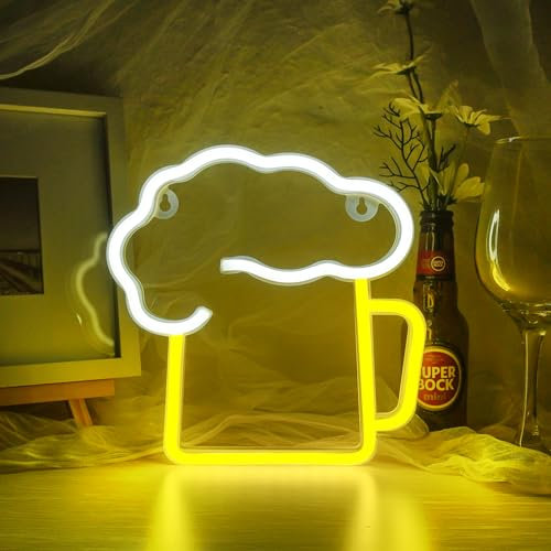 Horseneon Beer Neonlichtschild Beer Neon Schild Leuchtreklame Wandleuchten Pub Dekoration Lichter Für Mann HöHle Leuchten Coole Neon Zeichen Geschenk Für Ehemann Hochzeit Geburtstagsfeier Geschenke