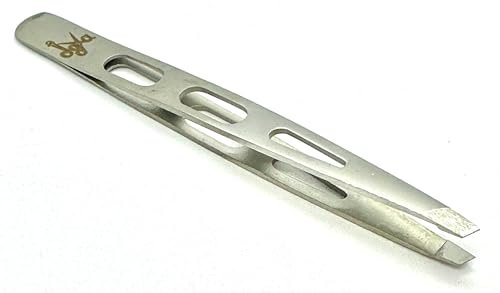 Pinzas de Cejas Solingen, Acero Inoxidable, Punta Inclinada, Depilación Profesional, ergonomica y antideslizante