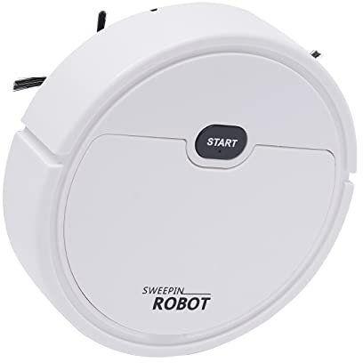 jiumxliu Saugroboter, Mini Smart Sweeping Robot 500Pa starker Saugkraft Automatische Kehrmaschine mit USB-Aufladung für Steinböden, Keramikfliesen, Weiche Decken, Marmorböden (Weiß)
