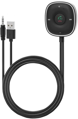 QWORK® Adapter Bluetooth 5.4 Aux Auto, Ricevitore Bluetooth con Jack 3.5mm, per Stereo Auto