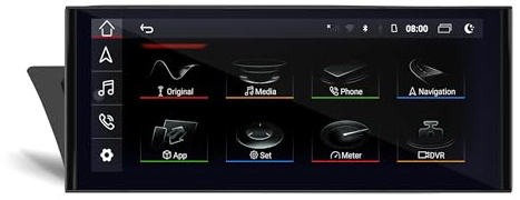 Écran tactile 10,2 pour Audi A4 S4 RS4 A5 S5 RS5 B8 Concert Symphony Radio CarPlay Android Auto Android 13 Apps Netflix Spotify Prime Video Reddit Twitch Waze Jeux (bouton CD/SD)