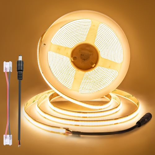 ACELUMO COB LED Streifen 3m Warmweiss, 3000K, 24V, 8mm, Ohne Netzteil