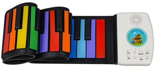 Buhdjfnke 49 -Key Electronic Hand Roll Piano Portable Keyboard Silicone Soft Piano Bluetooth Compatible Children'S Gift Multicolor