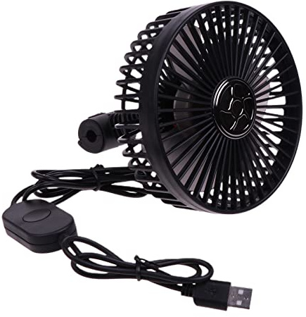 USB Car Fan Electric Cooling 3 Speed Back Seat Air Small Personal Backseat Passenger Dog Backseat Electric